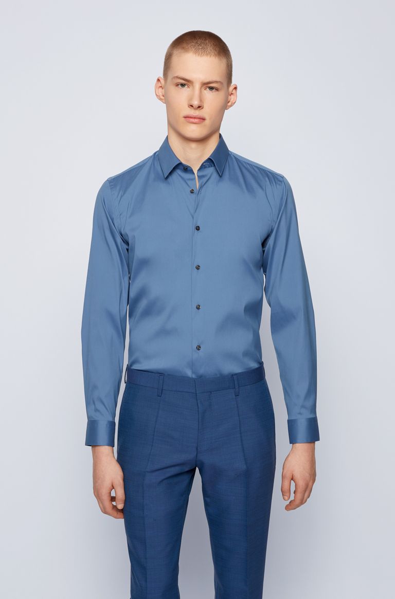 BOSS Isko Shirt in Airforce Blue Model 1 