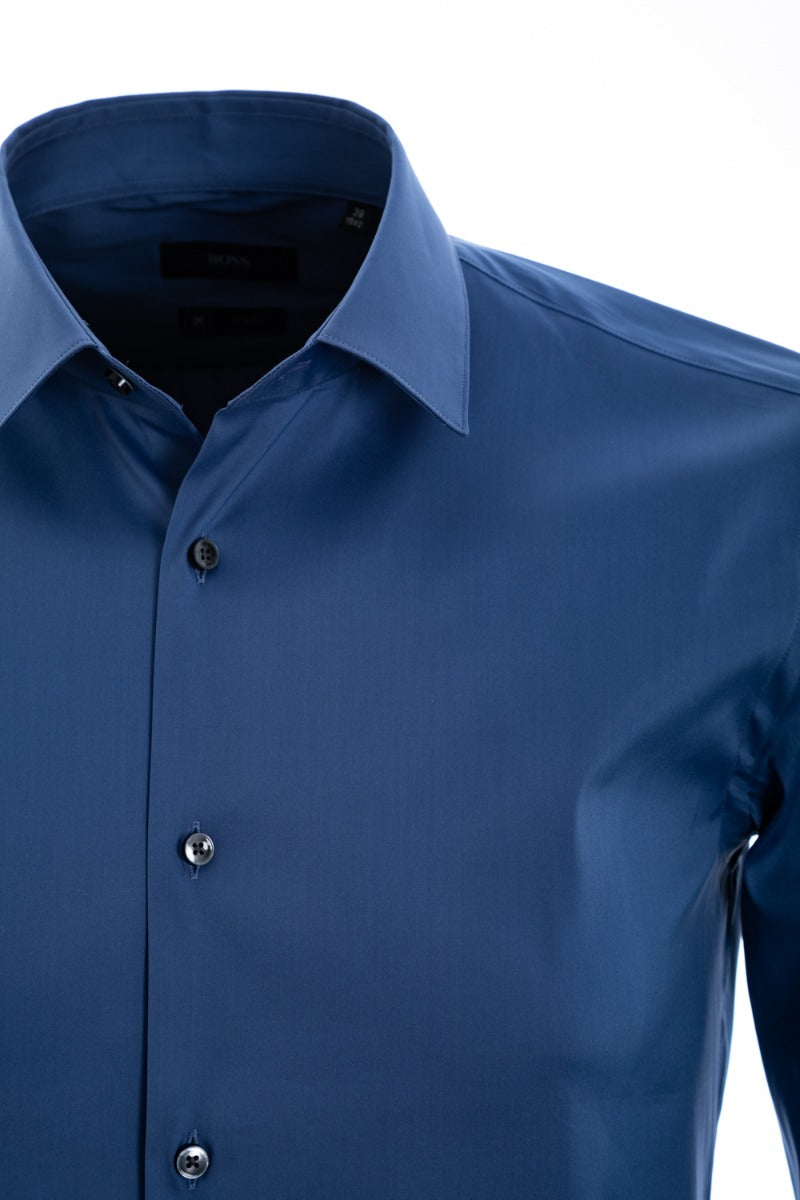 BOSS Isko Shirt in Airforce Blue Shoulder