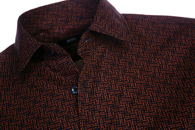 BOSS Jango Shirt in Navy & Orange