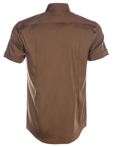 BOSS Jats Short Sleeve Shirt in Tan