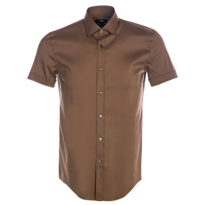 BOSS Jats Short Sleeve Shirt in Tan