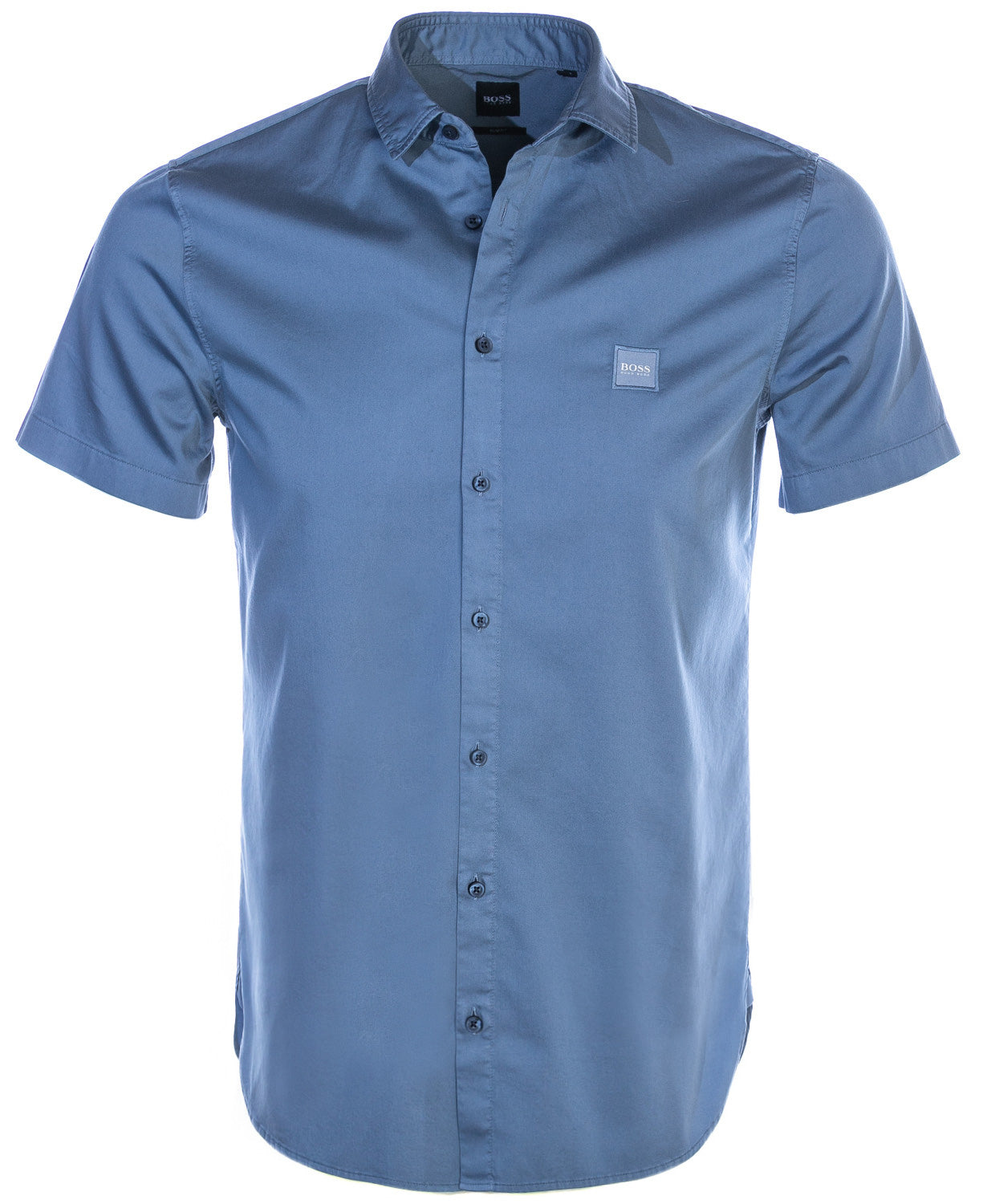 BOSS Magneton 1 Short Short Sleeve Shirt in Mid Blue
