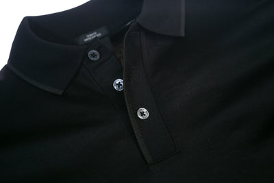 BOSS Paver 15 Long Sleeve Polo Shirt in Black