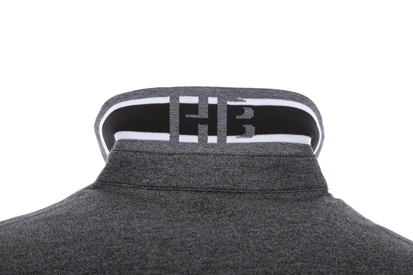 BOSS Pleins 15 Long Sleeve Polo Shirt in Black Collar