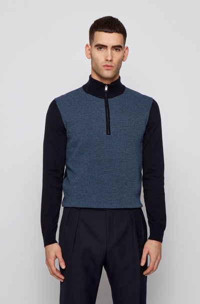 BOSS Ponzio Knitwear in Open Blue
