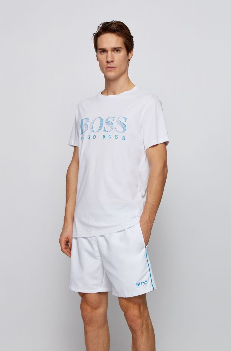 BOSS RN UV Protection T Shirt in White Turquoise I BOSS I Norton Barrie