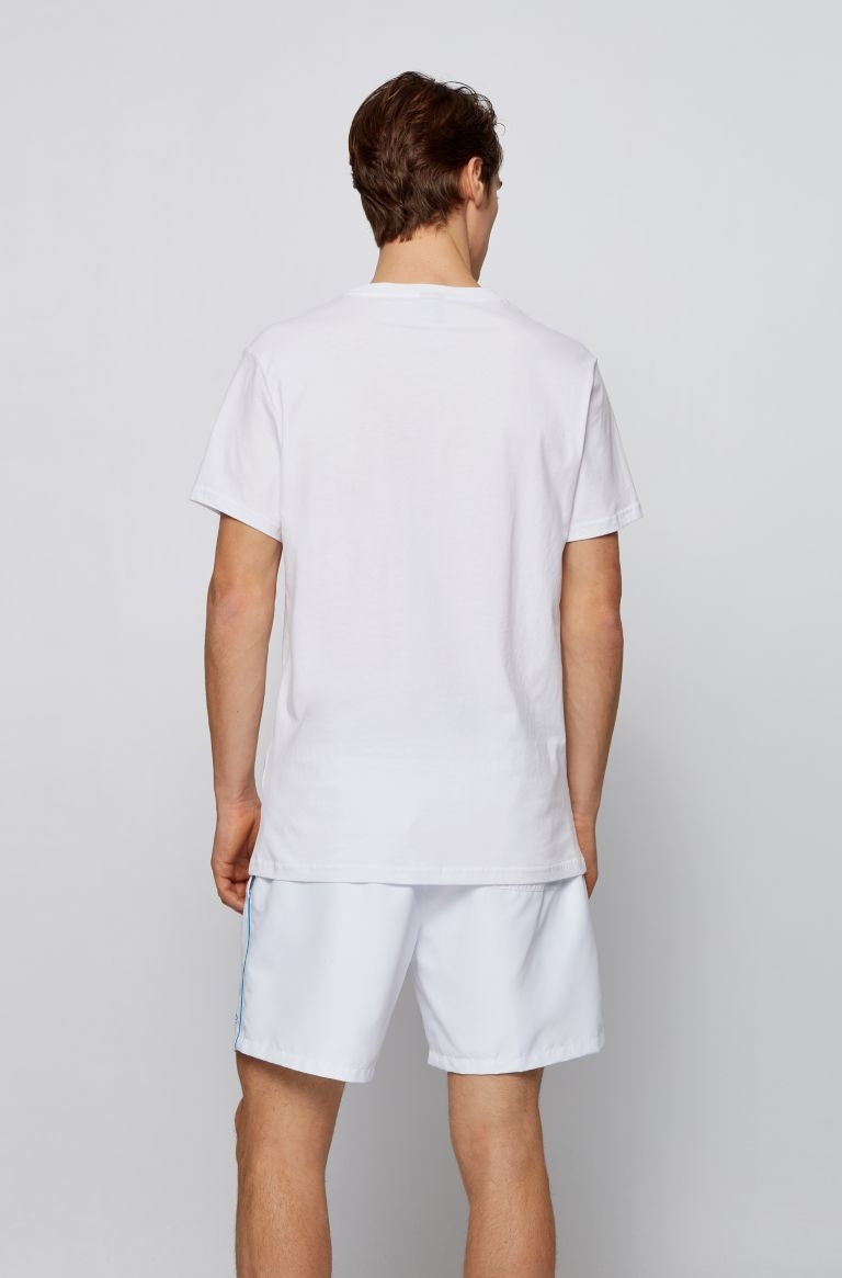 BOSS RN UV Protection T-Shirt in White Turquoise I BOSS I Norton