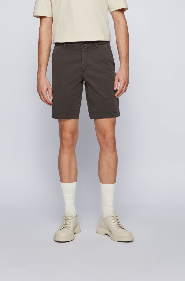 BOSS Schino-Slim-Shorts 2 Short in Charcoal Model 1 