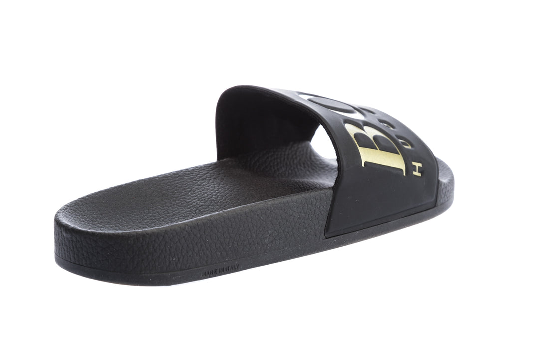 Black and gold hugo boss sliders online