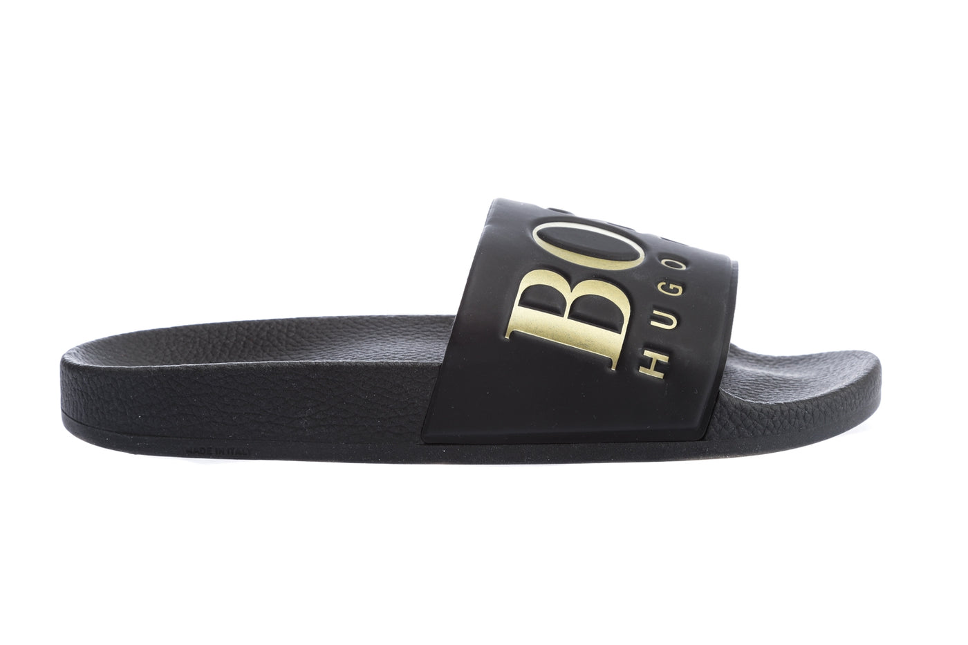 BOSS Solar Slid Logo Slides in Black & Gold I BOSS I Norton Barrie