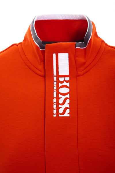 BOSS Sweat 1 Sweat Top in Grey & Orange Logo