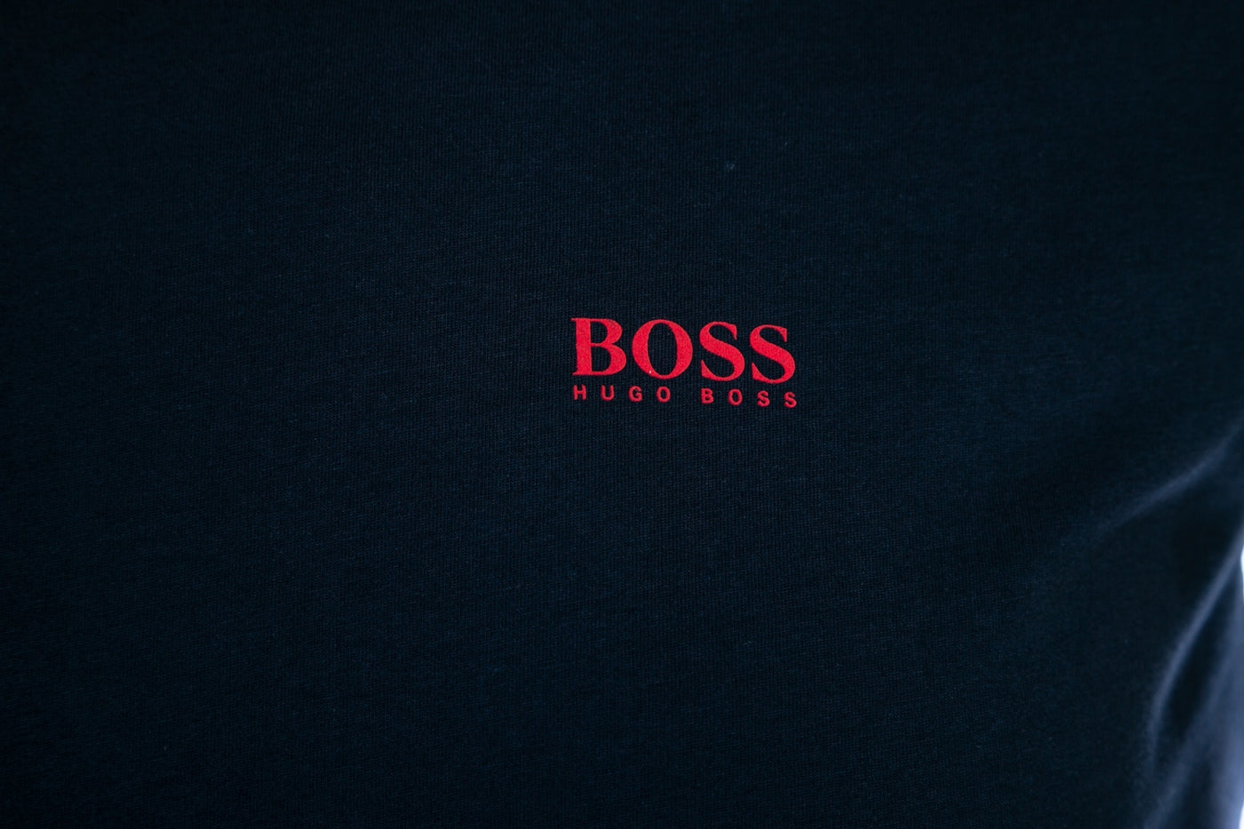 BOSS Tee T shirt in Navy With Red Logo