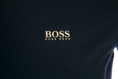 BOSS Togn Long Sleeve T Shirt in Navy & Gold