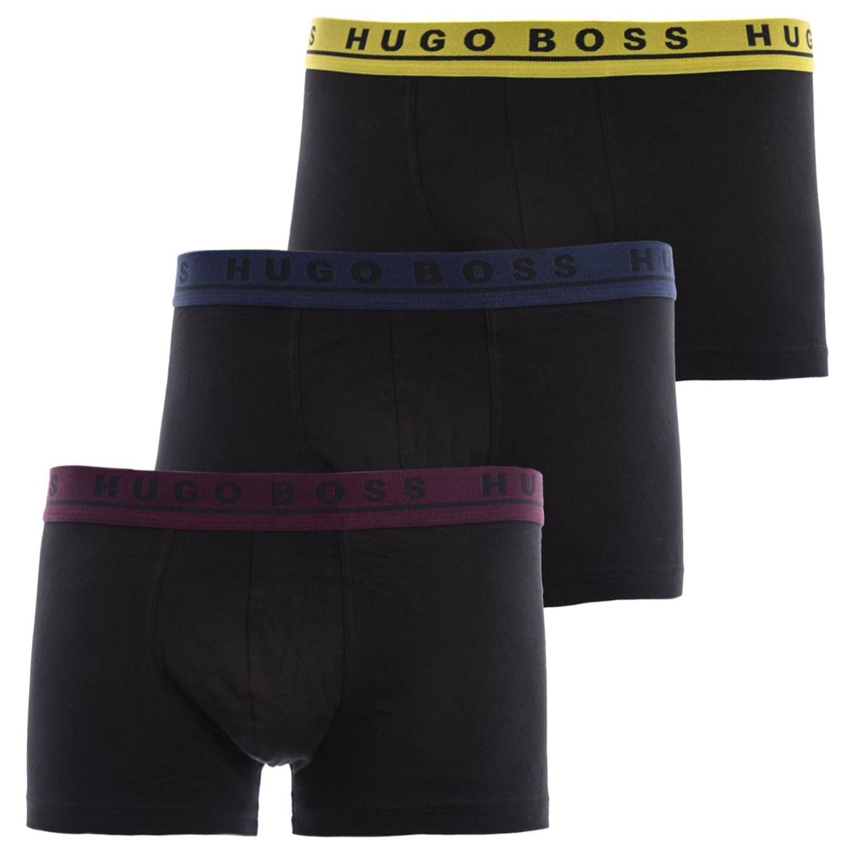 BOSS Trunk 3 Pack Underwear in Navy, Burgundy & Yellow