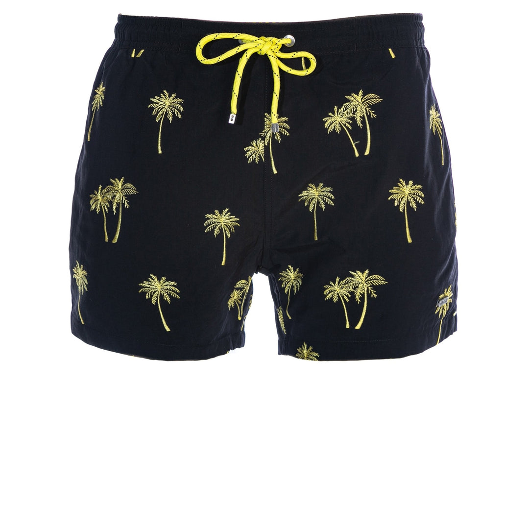 BOSS White Shark Swim Short in Black Yellow