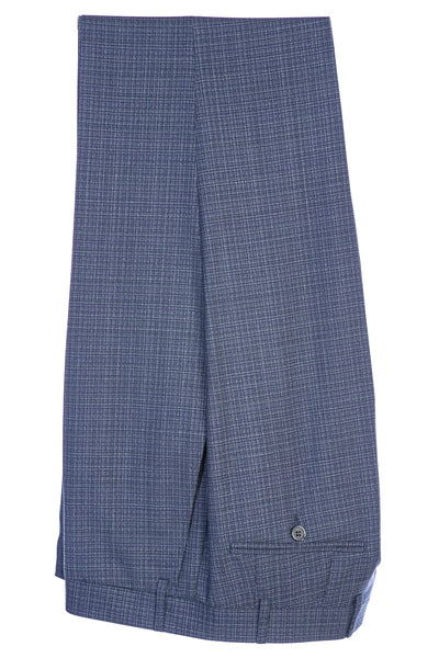 Canali Weave With Notch Lapel Suit in Blue Trouser