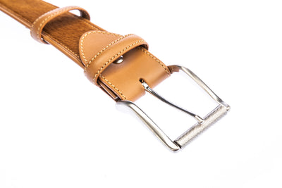 Elliot Rhodes Pony Tan Belt in Tan Buckle