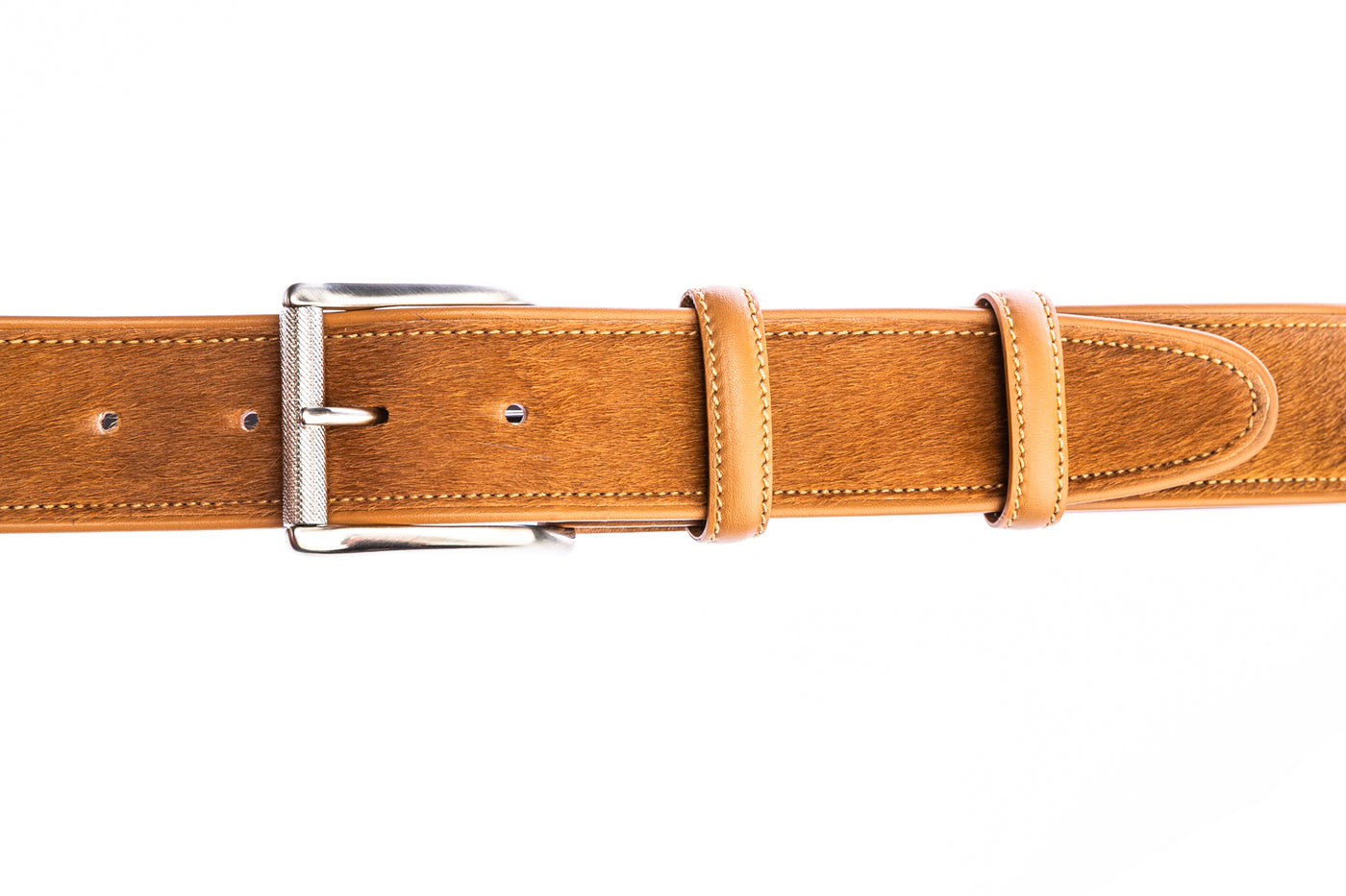 Elliot Rhodes Pony Tan Belt in Tan Fastened