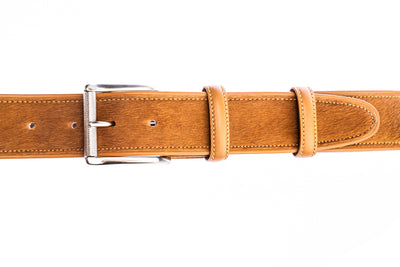 Elliot Rhodes Pony Tan Belt in Tan Fastened