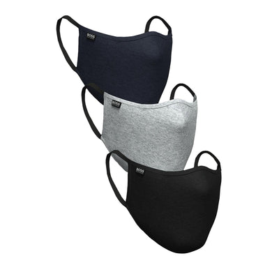 BOSS 3-Pack Face Mask in Black, Navy & Grey