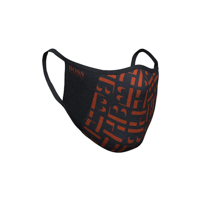 BOSS Face Mask in Charcoal & Orange