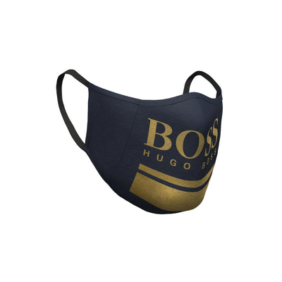 BOSS Face Mask in Navy & Gold