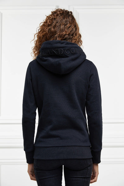 Holland Cooper The Essential Shield Hoodie in Black Model Back