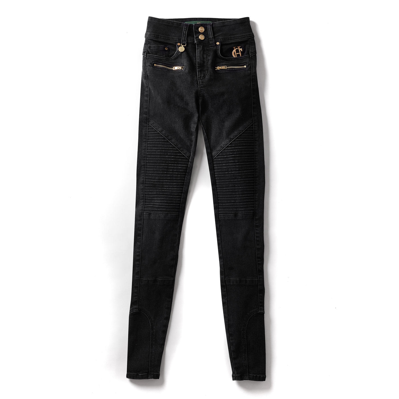 Holland Cooper Biker Ladies Jean in Washed Black Front