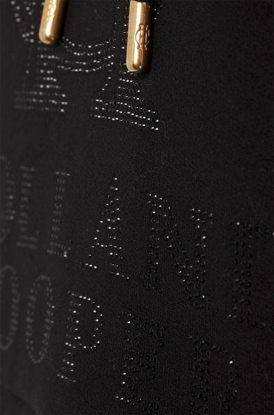 Holland Cooper Essential Ladies Hoodie Sweat Top in Black Sparkle