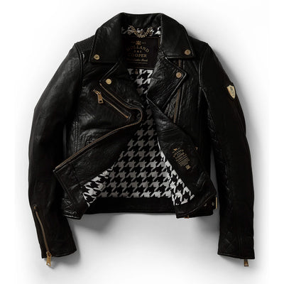 Holland Cooper Biker Ladies Leather Jacket in Black
