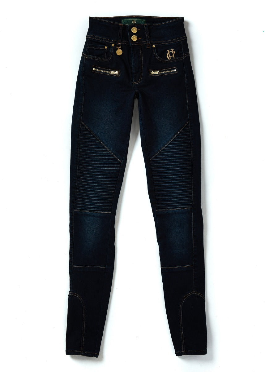 Holland Cooper Biker Ladies Jean in Deep Indigo Front