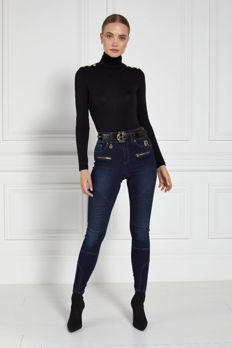 Holland Cooper Biker Ladies Jean in Deep Indigo