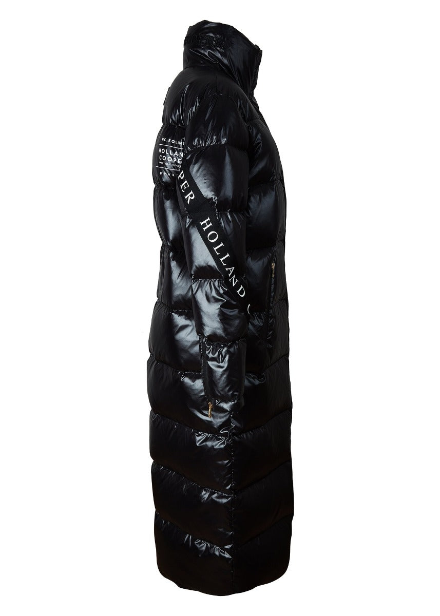 Holland Cooper Camden Longline Puffer Jacket in Black Side
