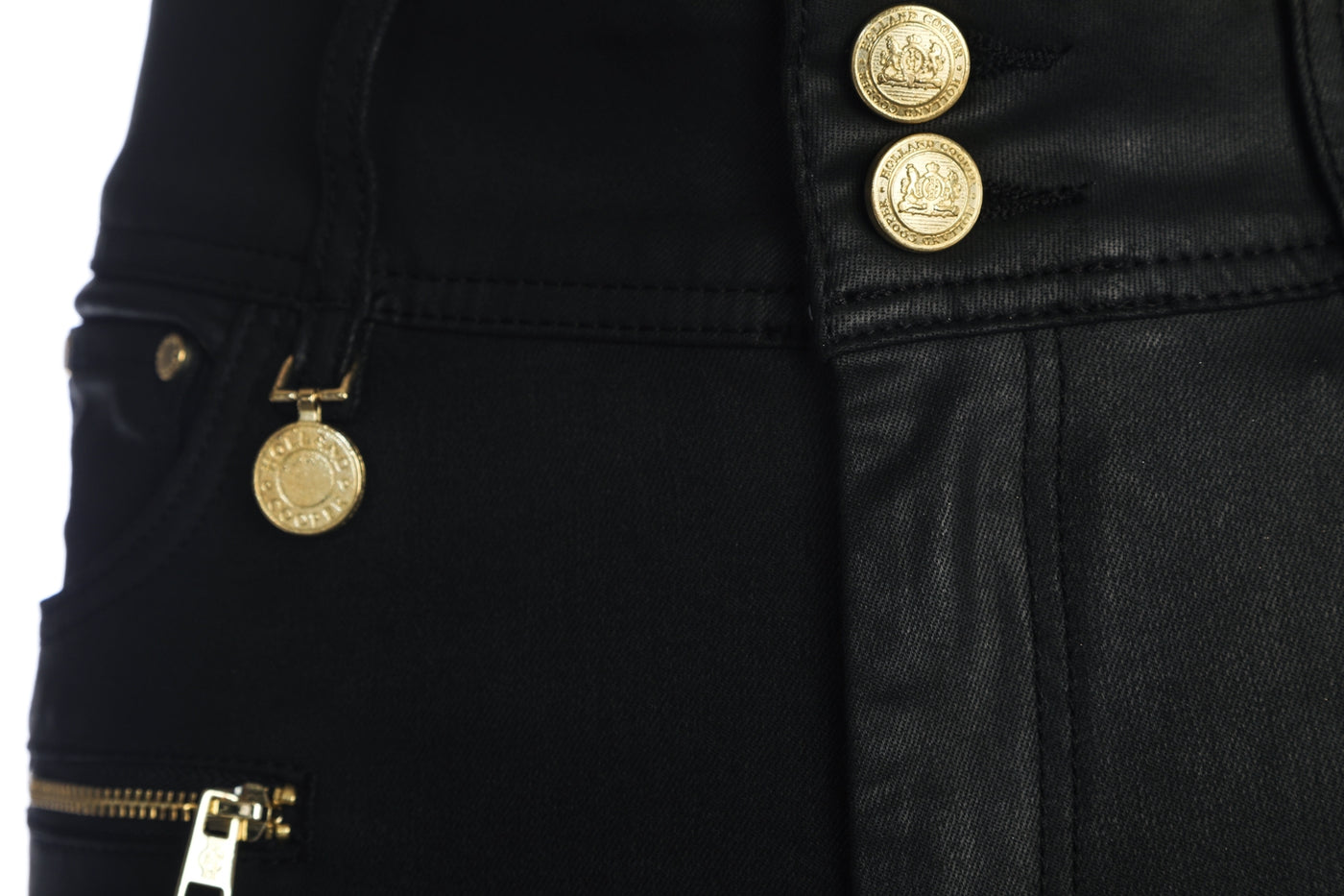 Holland Cooper Coated Jodhpur Ladies Jean in Black Fly