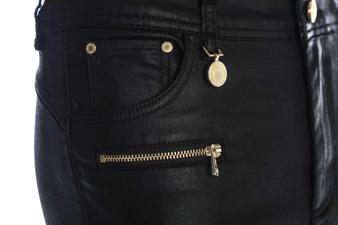 Holland Cooper Coated Jodhpur Ladies Jean in Black Pocket