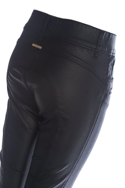 Holland Cooper Coated Jodhpur Ladies Jean in Black Side