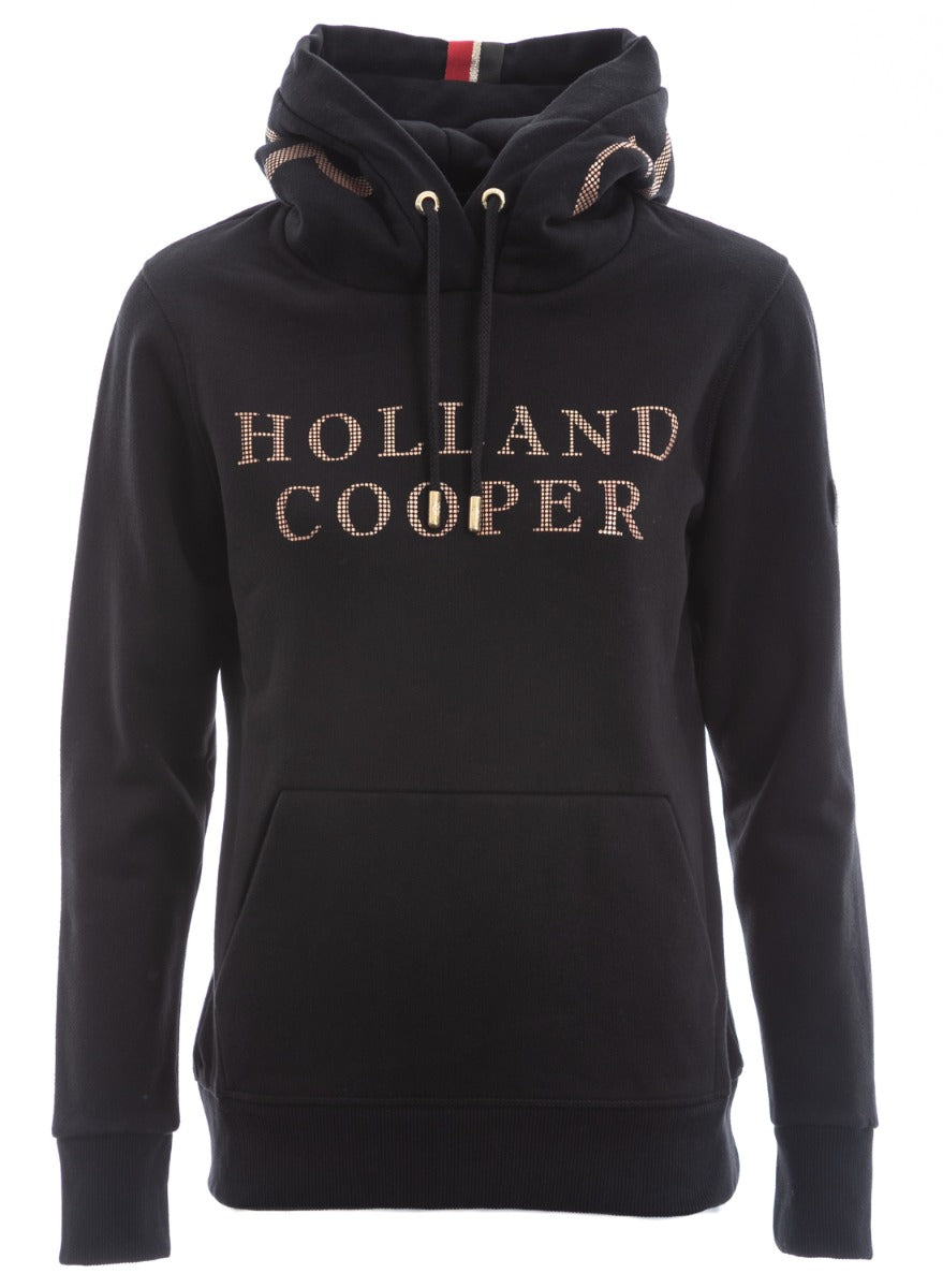 Holland Cooper Essential Hoodie in Black & Gold