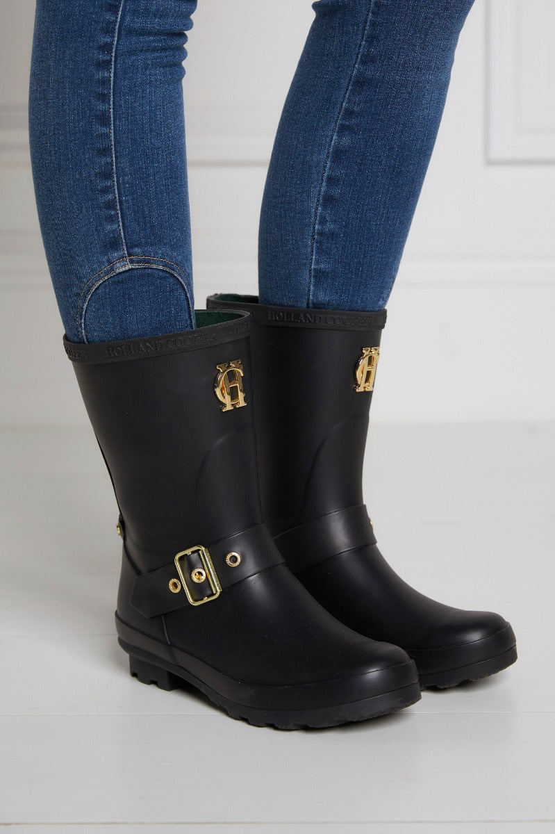 Short wellington boots with zips 2025