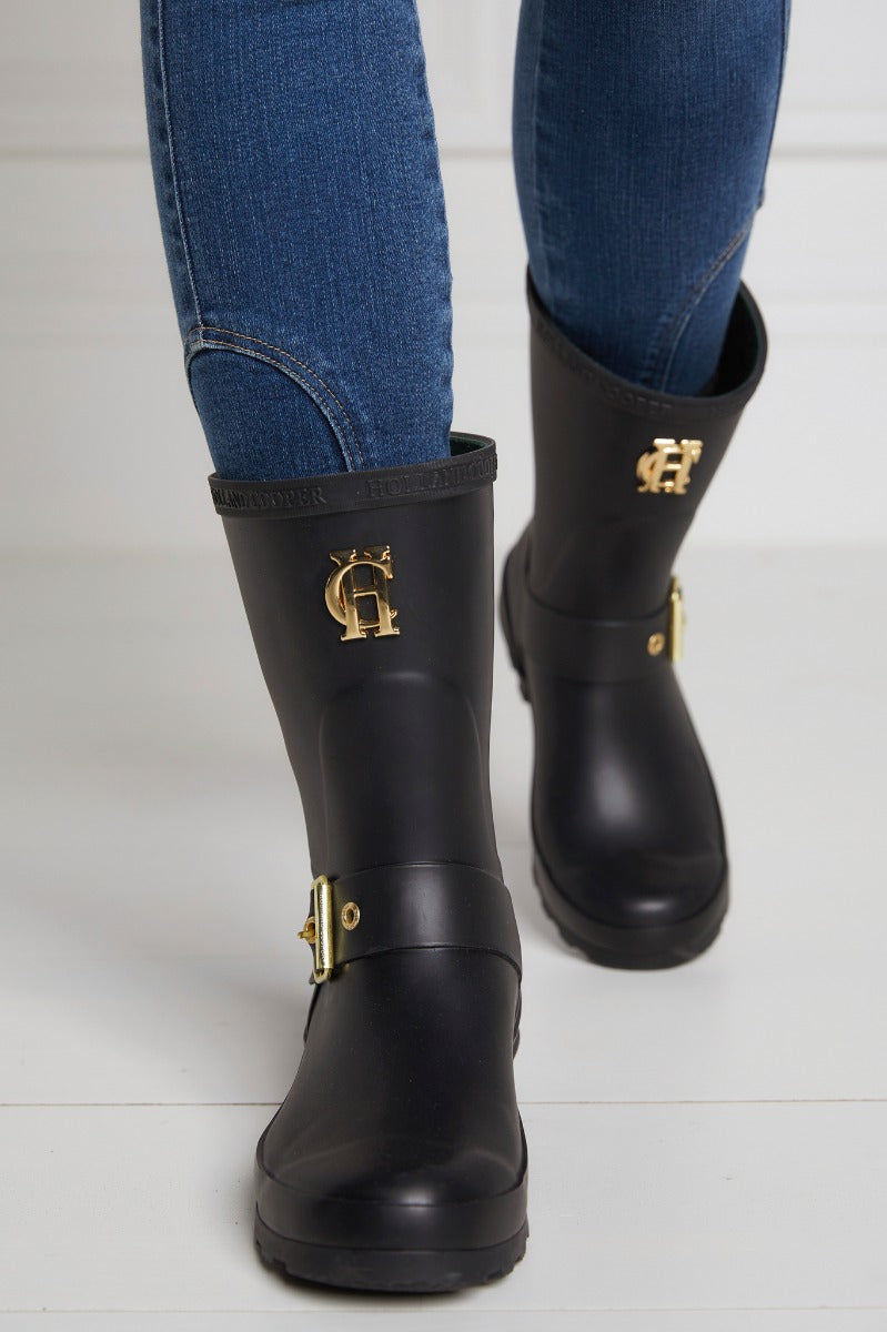 Matte black wellies shop