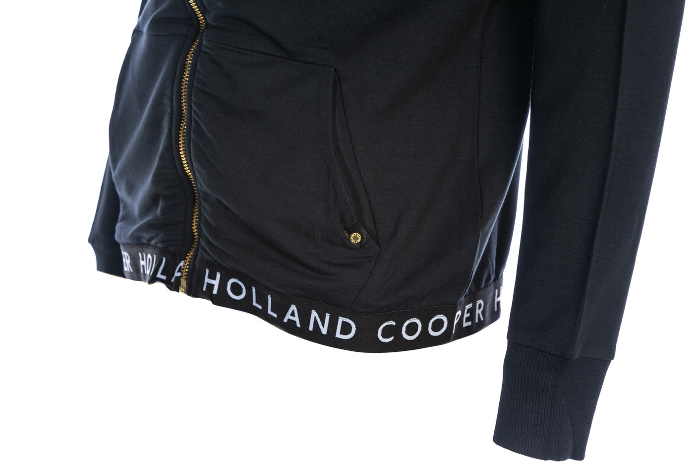 Holland Cooper Zip Lounge Ladies Hoodie Sweat Top in Black