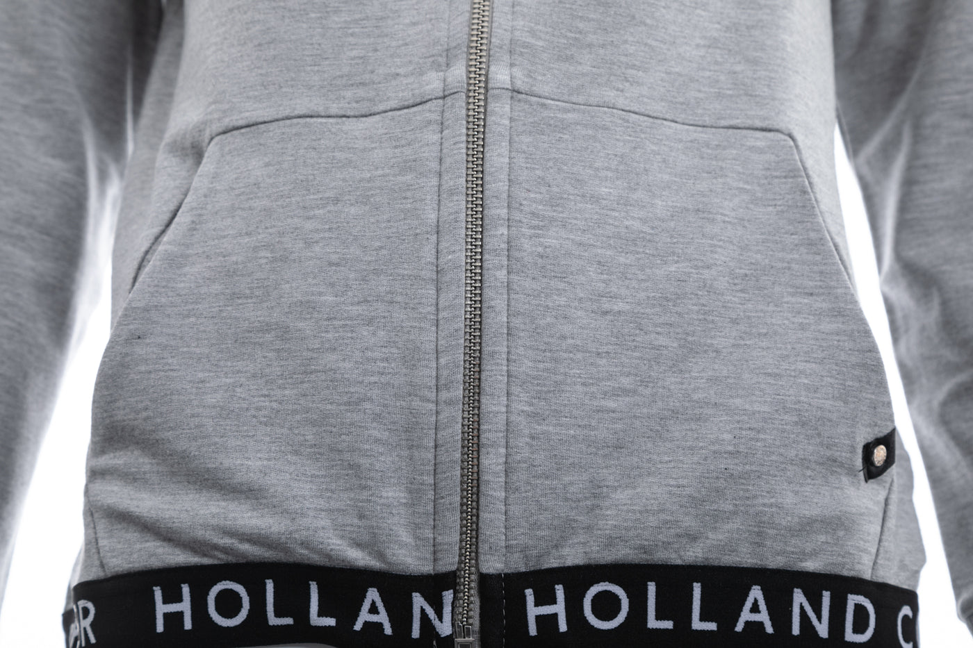 Holland Cooper Zip Lounge Ladies Hoodie Sweatshirt in Grey Marle