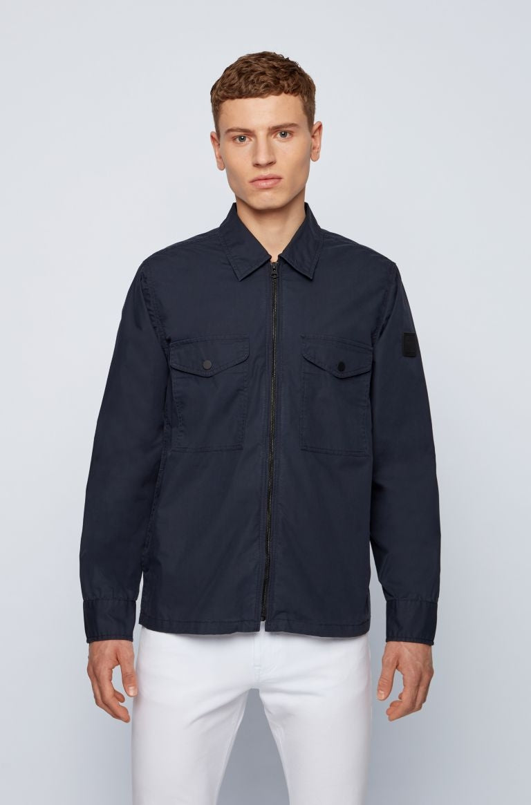 BOSS Lovel Zip 7 Overshirt in Navy I BOSS I Norton Barrie