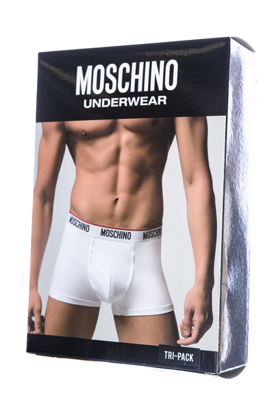 Moschino Underwear Tri Pack Boxers in Black, White & Grey Box