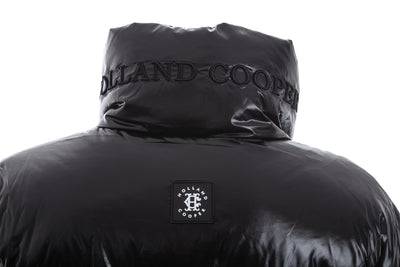 Holland Cooper Camden Longline Puffer Jacket in Black Neck