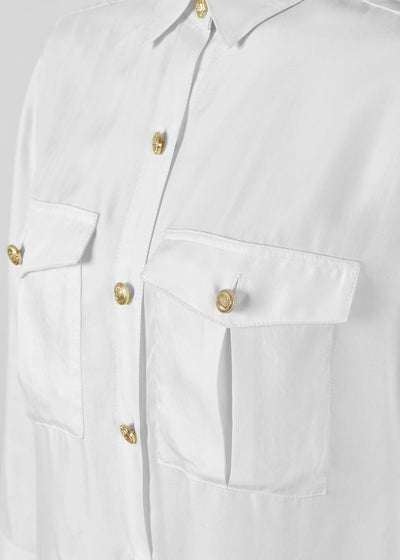 Holland Cooper Relaxed Fit Military Ladies Shirt in White