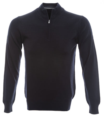 Remus Uomo 1/4 Zip Knitwear in Navy