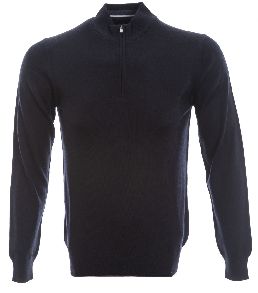 Remus Uomo 1/4 Zip Knitwear in Navy