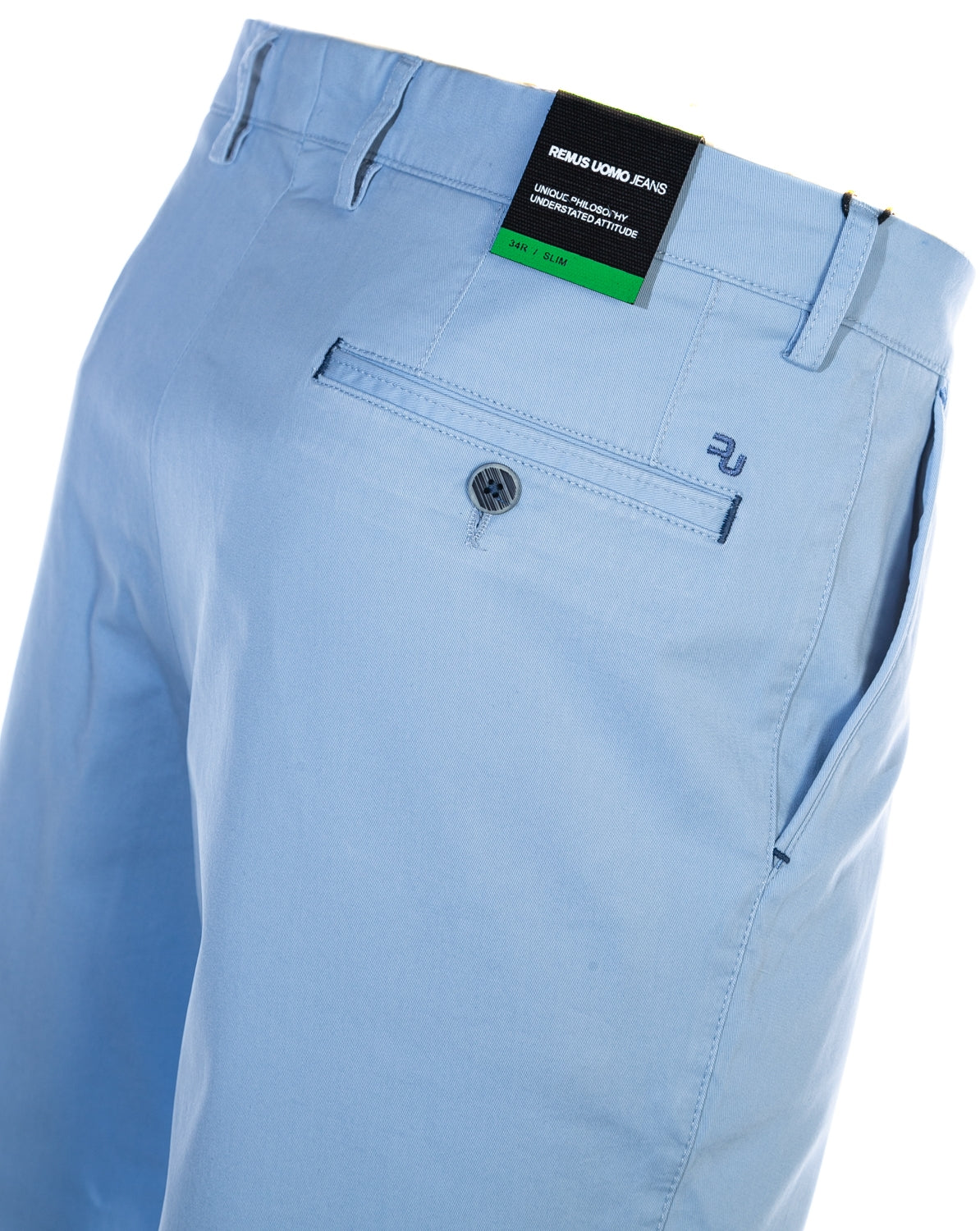 Remus Uomo Cotton Stretch Short in Sky Blue I Remus Uomo I Norton Barrie