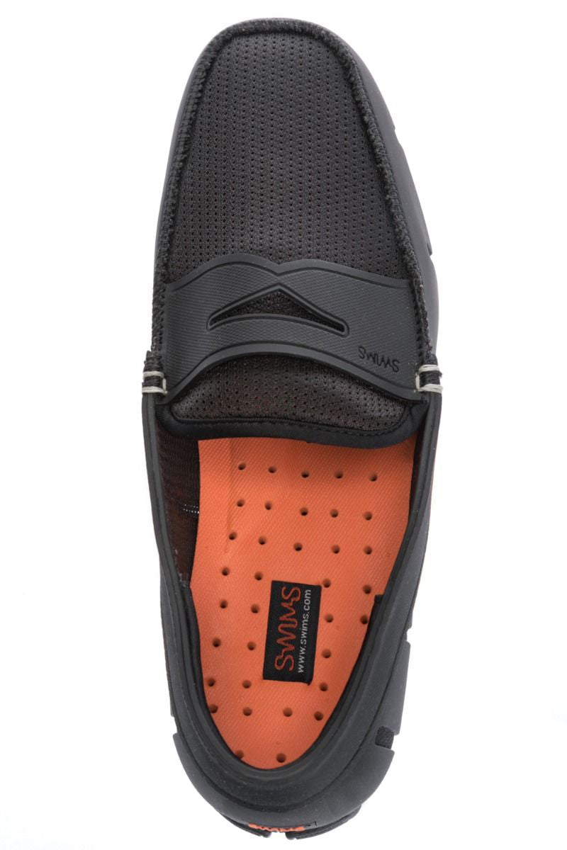 Swims Penny Loafer Shoe in Black Birdseye